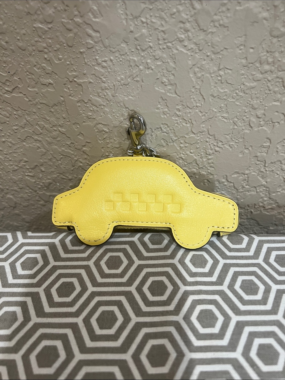 Coach Yellow Car Keychain Charm